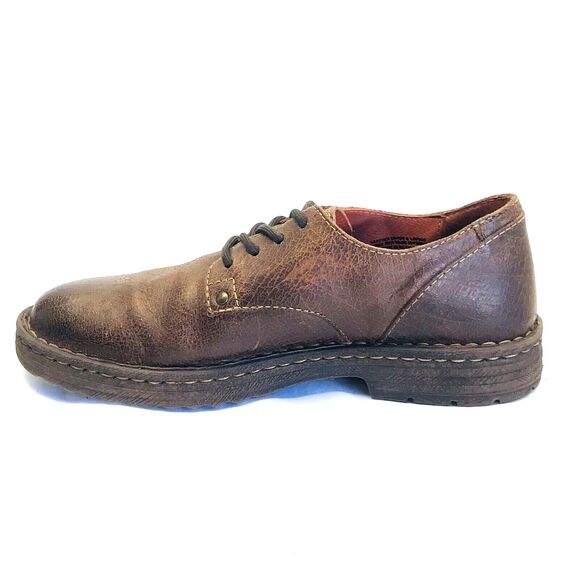 Born Shoes Distressed Leather Lace Oxford Brown 8.5 41.5 Mens Samson Preppy Y2K - Picture 8 of 12